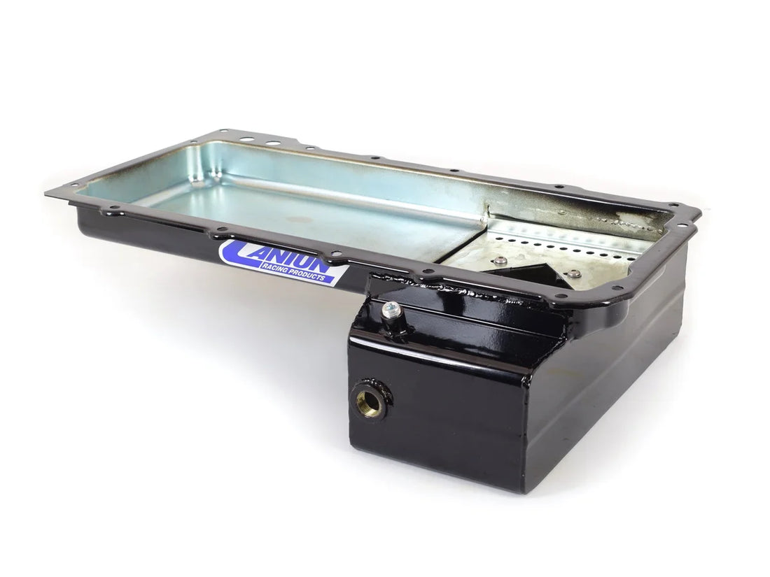 Canton Canton 15-276BLK Oil Pan GM LS1 LS6 5-5/8" Deep Front Sump Road Race and Drift 15-276BLK - Side View