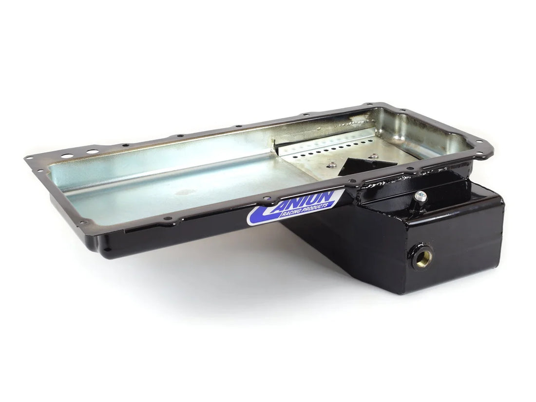 Canton Canton 15-276BLK Oil Pan GM LS1 LS6 5-5/8" Deep Front Sump Road Race and Drift 15-276BLK - Back View