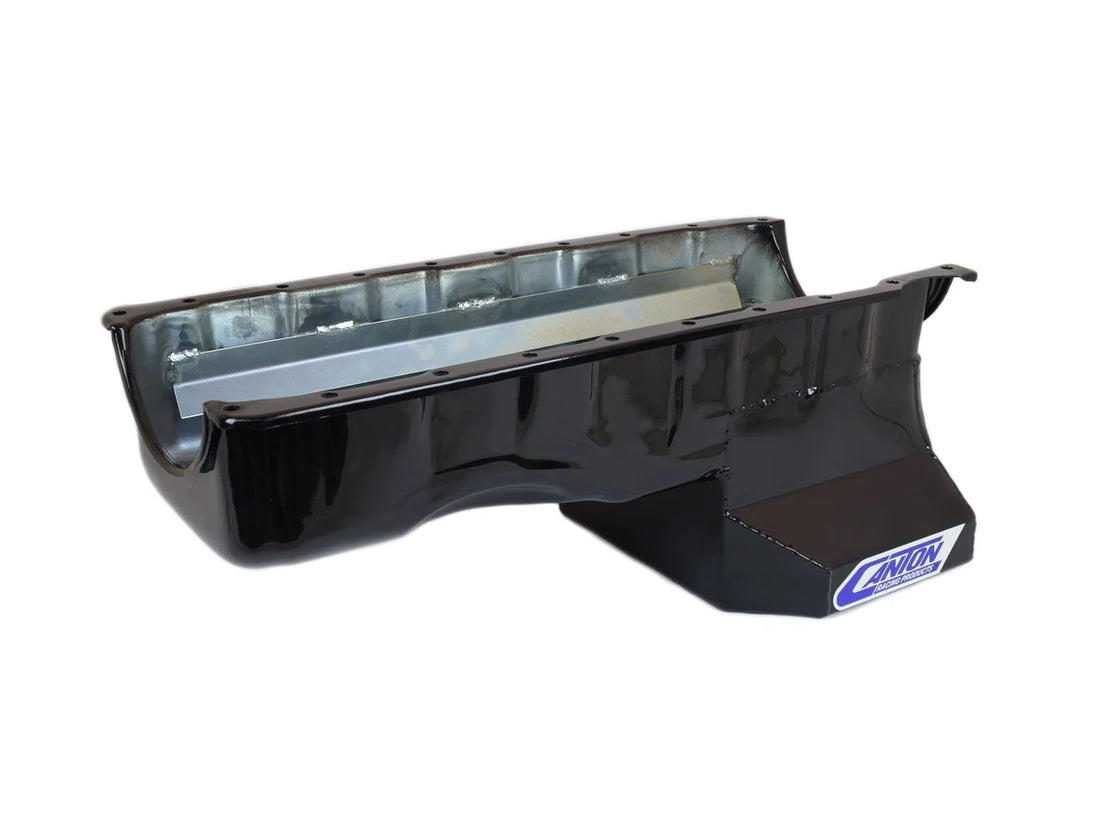 Canton Canton 15-350TBLK Oil Pan Big Block Chevy Early Chevelle Street Pan T Sump 15-350TBLK - Installation View