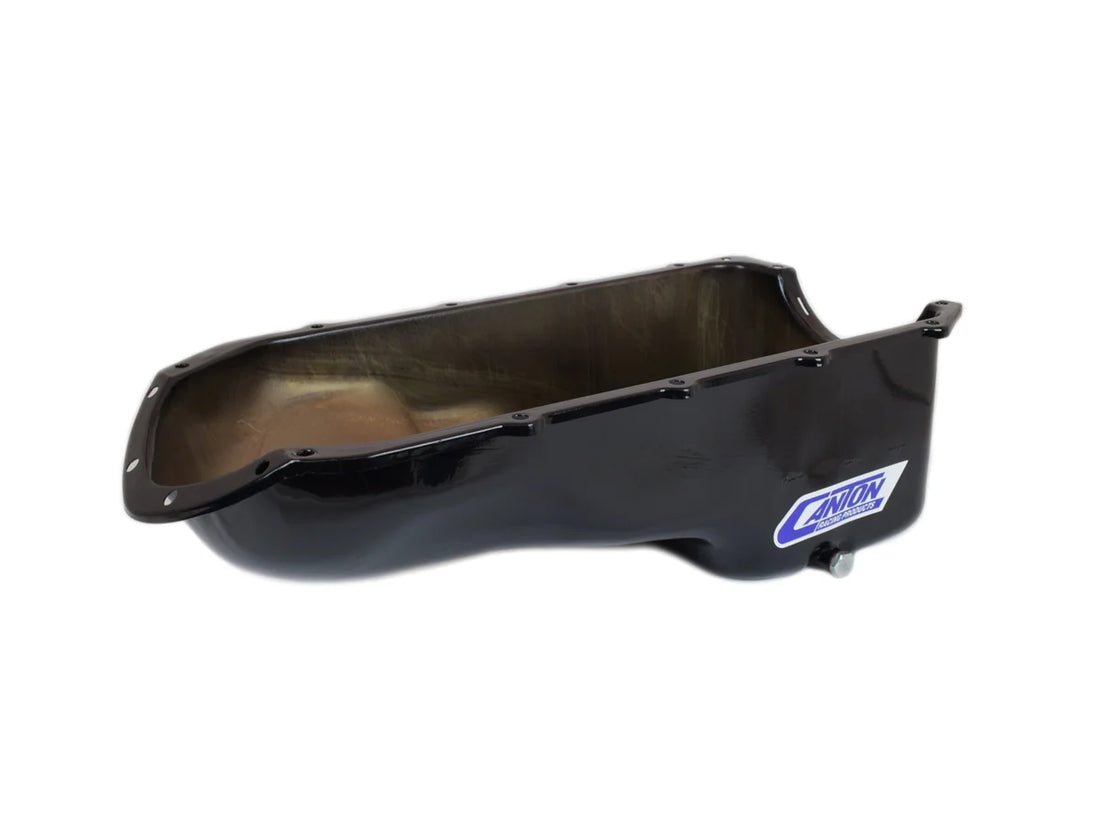 Canton Canton 15-389BLK Oil Pan For Pontiac Stock Replacement Unplated 15-389BLK - Side View