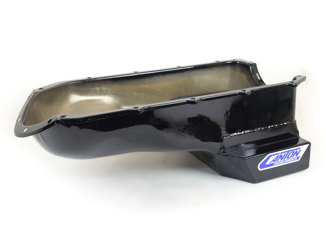 Canton Canton 15-444BLK Oil Pan For Pontiac Road Race T-Sump Pan Black Powdercoat 15-444BLK - Back View