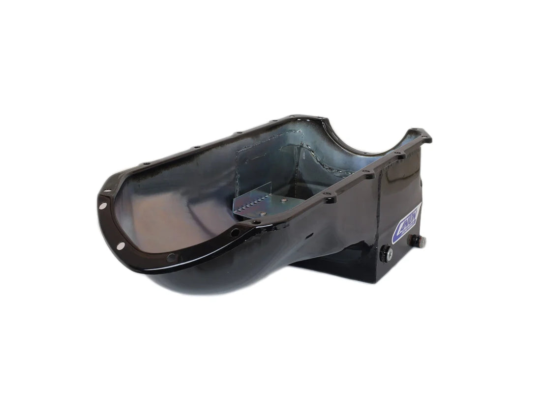 Canton Canton 15-452BLK Oil Pan For Pontiac 301-455 Early GTO Road Race Pan 15-452BLK - Back View
