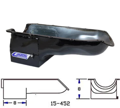Canton Canton 15-452BLK Oil Pan For Pontiac 301-455 Early GTO Road Race Pan 15-452BLK - Installation View