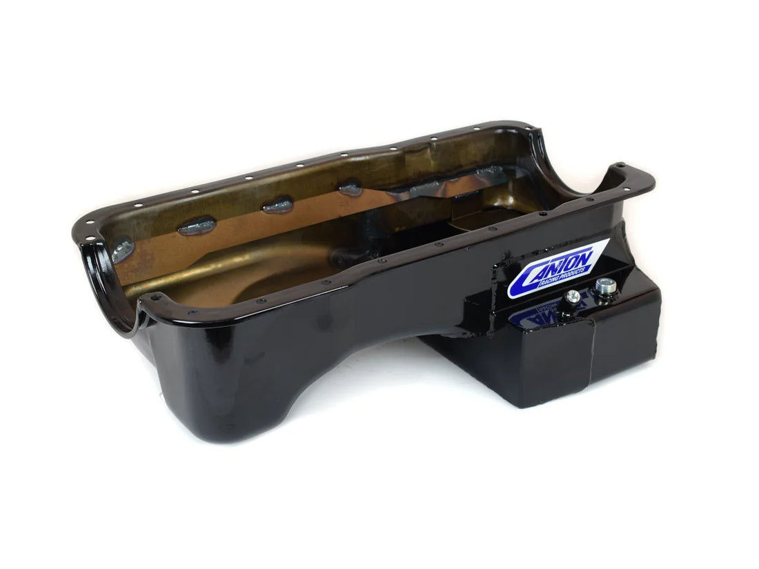 Canton Canton 15-640BLK Oil Pan For Ford 289-302 Fox Body Mustang Rear T Sump Street 15-640BLK - Side View