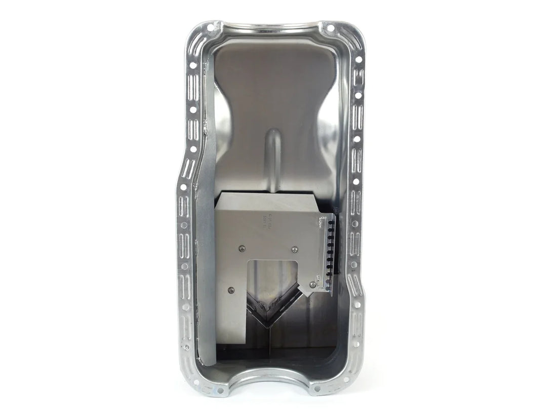 Canton Canton 15-680S Oil Pan For Ford 351W Front Sump 12 Inch Wide 14 GA Road Race Pan 15-680S - Installation View