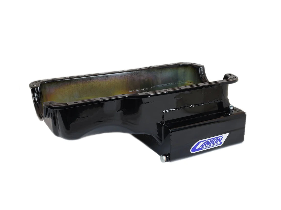 Canton Canton 15-680SBLK Oil Pan For Ford 351W Front Sump 12 Inch Wide 14 GA Road Race 15-680SBLK - Back View