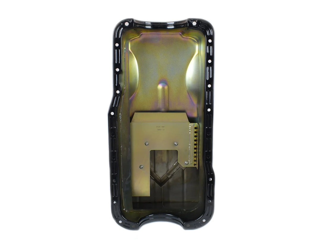 Canton Canton 15-680SBLK Oil Pan For Ford 351W Front Sump 12 Inch Wide 14 GA Road Race 15-680SBLK - Installation View