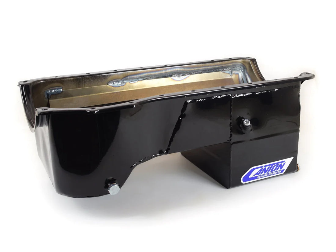 Canton Canton 15-720BLK Oil Pan For Ford 351C Rear Sump Fox Body Conversion Street 15-720BLK - Installation View