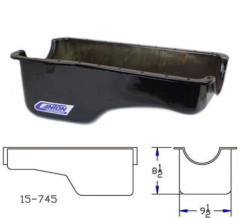 Canton Canton 15-745BLK Oil Pan Big Block Ford Stock Replacement Front Sump 15-745BLK - Back View