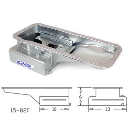 Canton Canton 15-820 Oil Pan For Ford 332-428 FE Front T Sump Road Race Pan 15-820 - Side View