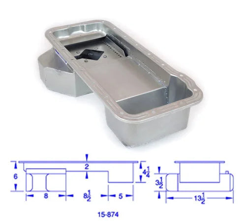 Canton Canton 15-874 Oil Pan For Ford 332-428 FE Rear T Sump Road Race Pan 15-874 - Back View