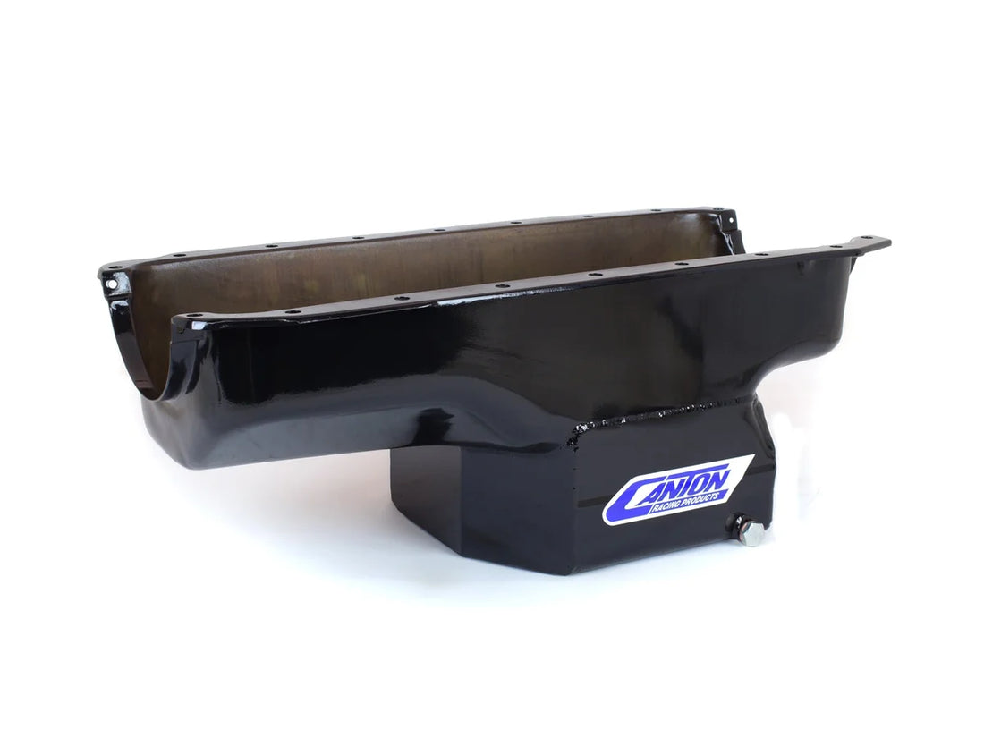 Canton Canton 15-900BLK Oil Pan For 318 340 Small Block Mopar Street and Strip Pan 15-900BLK - Back View