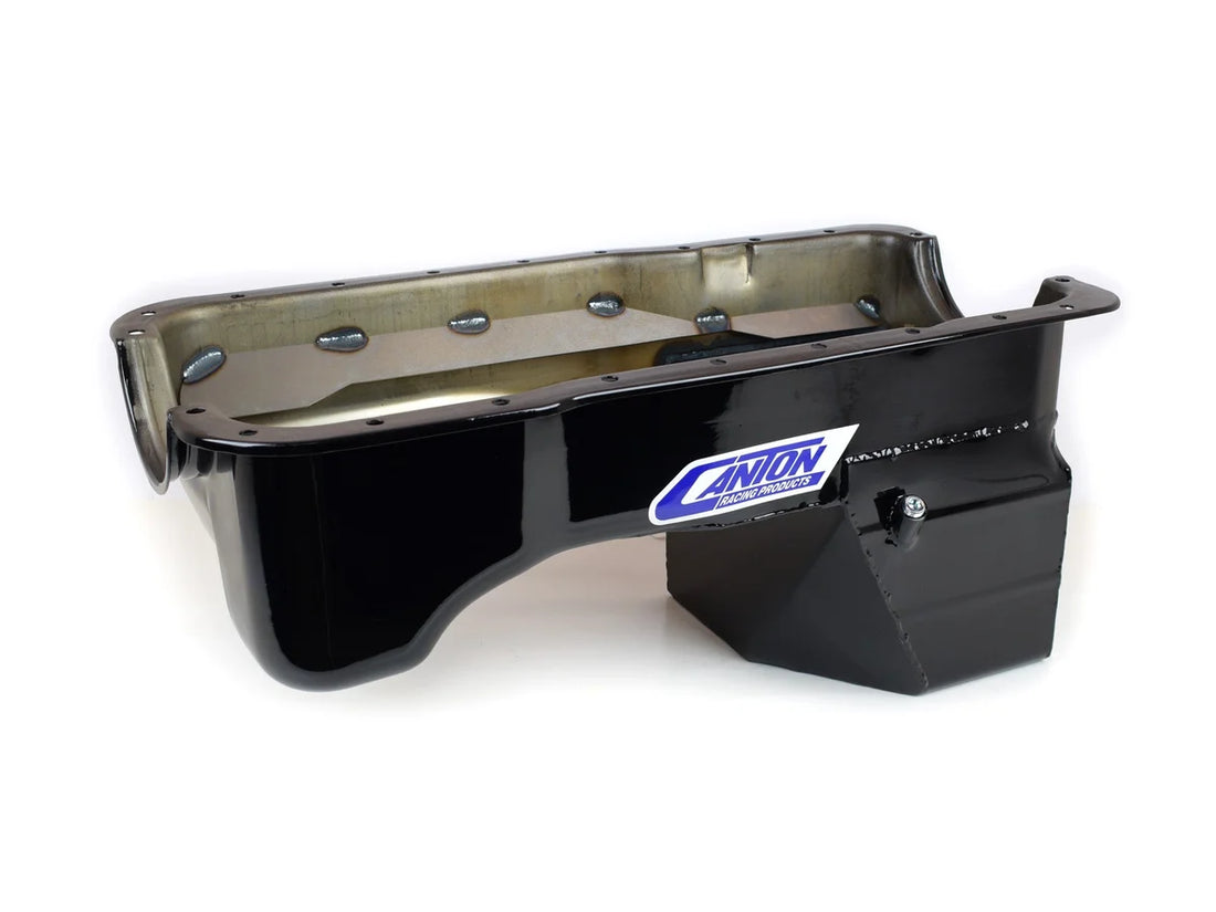 Canton Canton 16-620 Oil Pan 302 Ford 66-77 Bronco Rear Sump Oil Pan Black Powder Coat 16-620 - Installation View