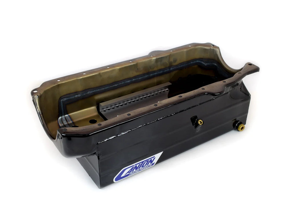 Canton Canton 18-100 Oil Pan Small Block Chevy Pre-1985 Full Length Sump Marine Oil Pan 18-100 - Side View