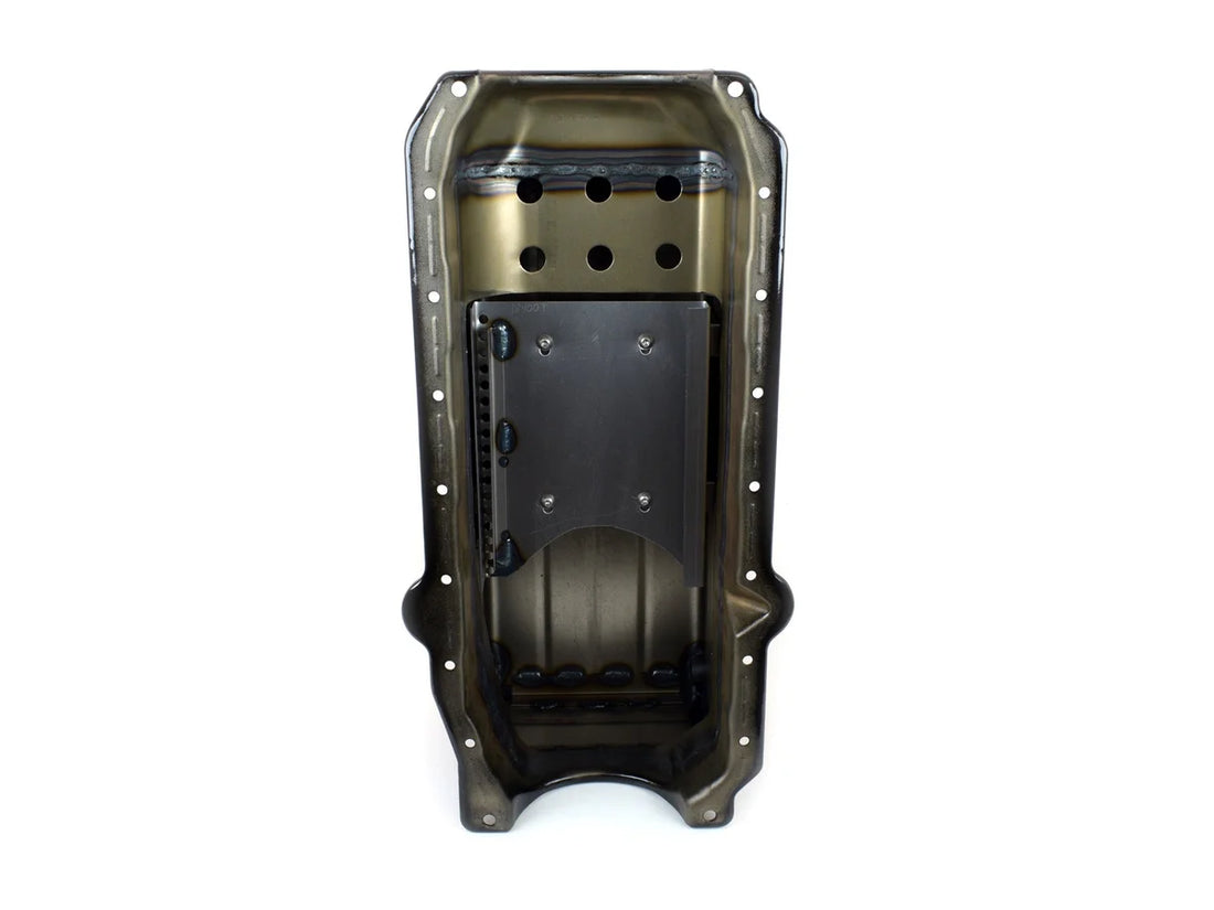 Canton Canton 18-100T Oil Pan Small Block Chevy Full Length Sump Marine 1 Piece Seal 18-100T - Installation View