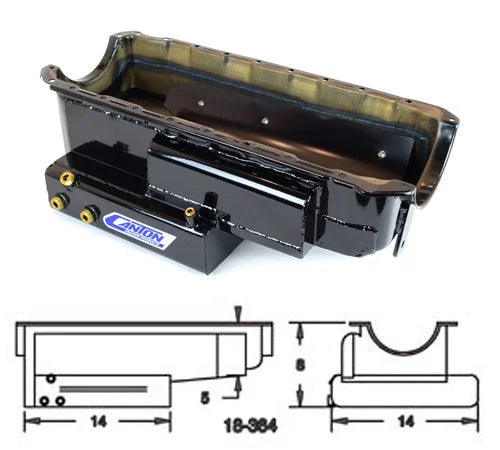 Canton Canton 18-364 Oil Pan For Big Block Chevy Mark 4 Recovery Power Pouch Marine Pan 18-364 - Side View