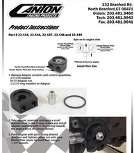 Load image into Gallery viewer, Canton Canton 22-549 Aluminum Oil Cooler Adapter Univ Sandwich Style 22MM -1.5, 2 5/8 22-549 - Side View