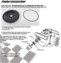 Load image into Gallery viewer, Canton Canton 22-575 Filter Plate For Small Block Mopar Billet Aluminum 22-575 - Side View