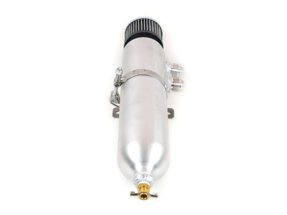 Canton Canton 23-033 Universal Aluminum Breather Tank 1.5 Qt Vent Tank -12AN Side Ports 23-033 - Side View