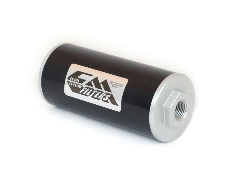 Canton Canton 25-101 Billet Aluminum CM Oil Filter 6 Inch Inline 1/2 Inch NPT Ports 25-101 - Side View