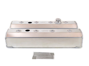 Canton Canton 65-205 Valve Covers Small Block Chevy Centerbolt Fab Alum With Fill & PCV 65-205 - Main Product View