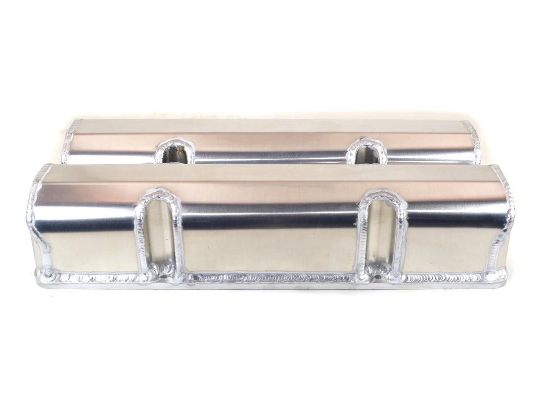 Canton Canton 66-200 Aluminum Valve Covers Lasercut Rail For Small Block Chevy 66-200 - Back View