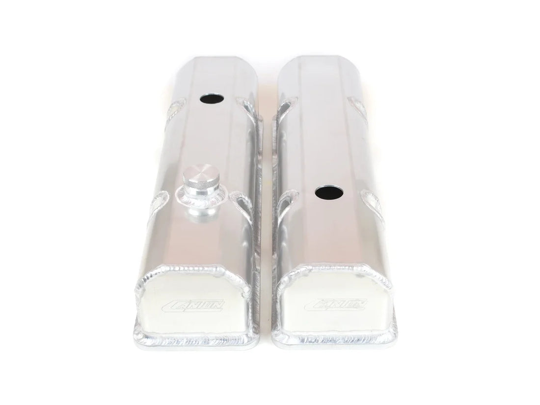 Canton Canton 66-201 Valve Covers Lasercut Rail Small Block Chevy W Fill & PCV Ports 66-201 - Side View