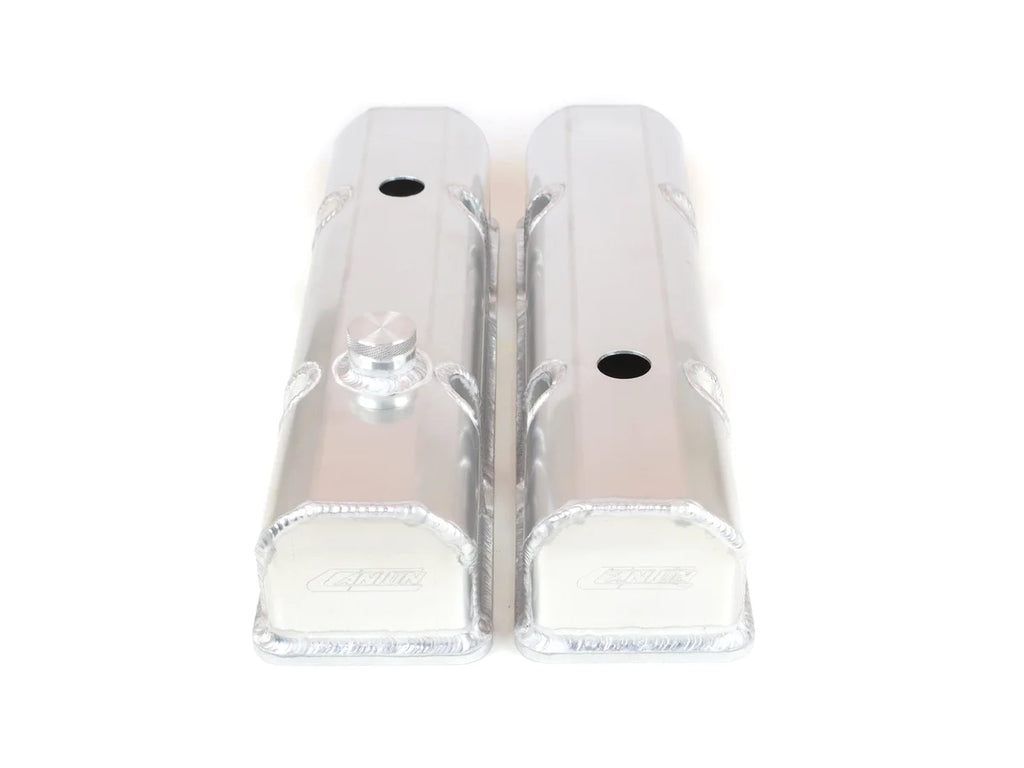 Canton Canton 66-201 Valve Covers Lasercut Rail Small Block Chevy W Fill & PCV Ports 66-201 - Side View