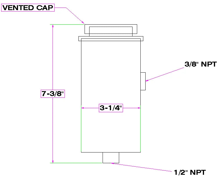 Canton Canton 77-250 Aluminum Power Steering Tank Universal 1/2" NPT and 3/8" NPT Ports 77-250 - Additional View 5