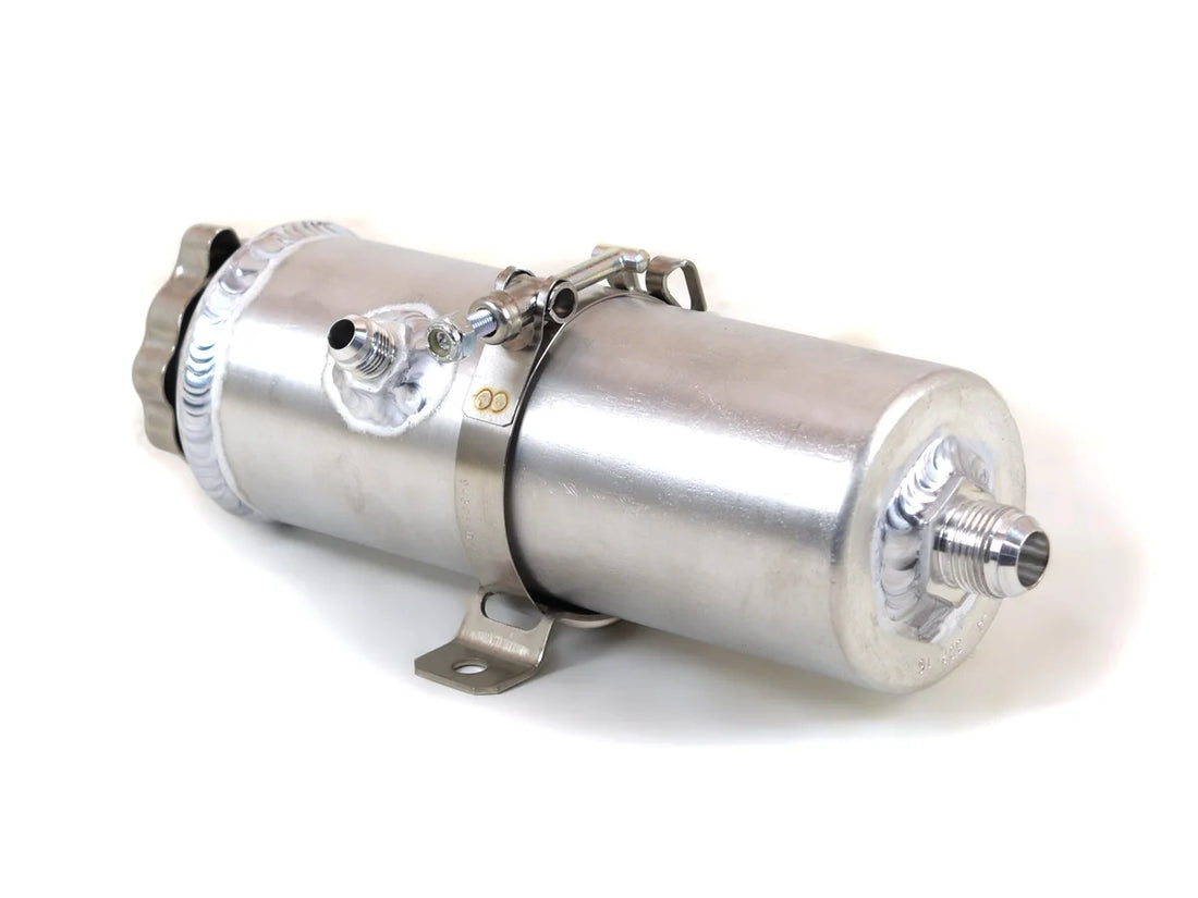 Canton Canton 77-253 Power Steering Tank Universal High Capacity -10AN & - 6AN Fittings 77-253 - Side View