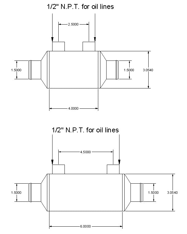 Canton Canton 82-140 Aluminum Tube Heat Exchanger 3 Inch Diameter 4 Inch Long 82-140 - Additional View 6