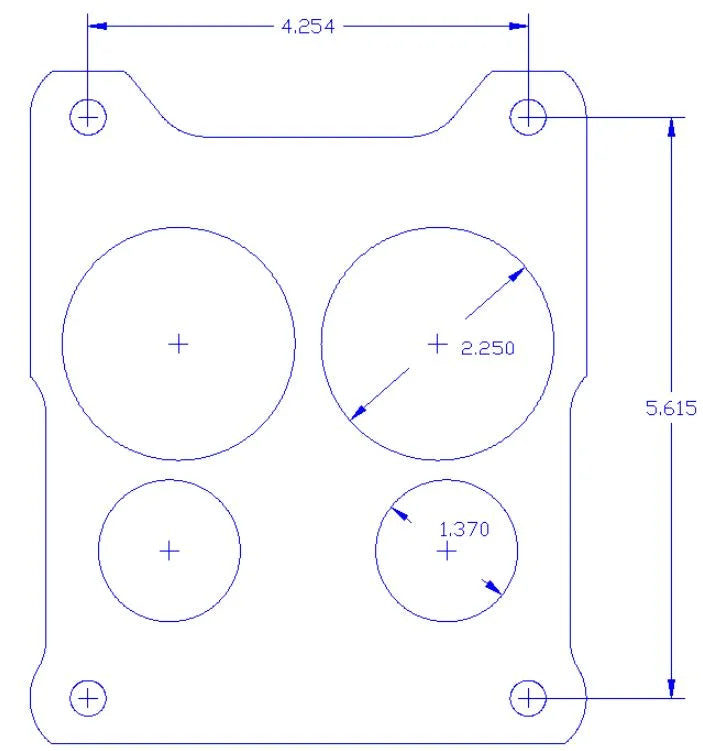 Canton Canton 85-250 Phenolic Carburetor Spacer For Q-Jet 4 Hole 1 Inch 85-250 - Side View