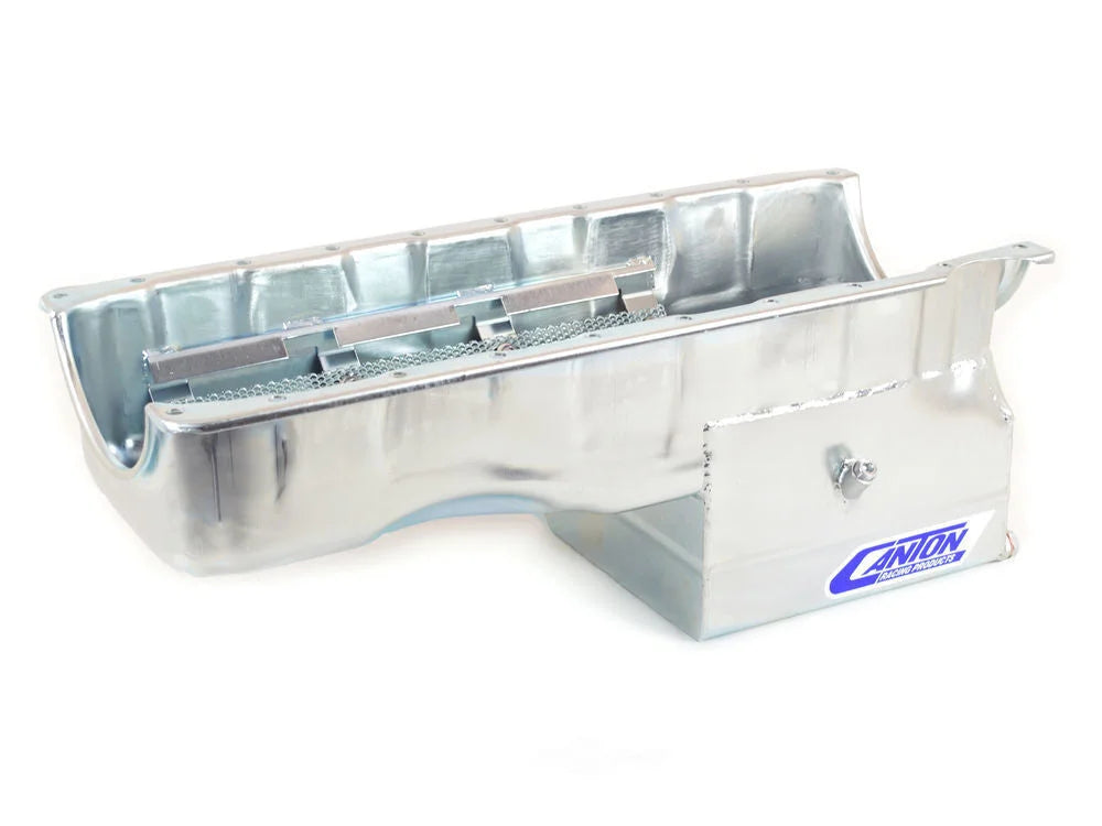 Canton Canton Oil Pan Drag Race Pan 1 Piece Seal 13-330T fits Chevy Big Block Mark 5 - Back View