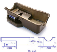 Load image into Gallery viewer, Canton Oil Pan 15-766 Rear T Sump Road Race Pan fits Ford 429 460 Cobra - Installation View