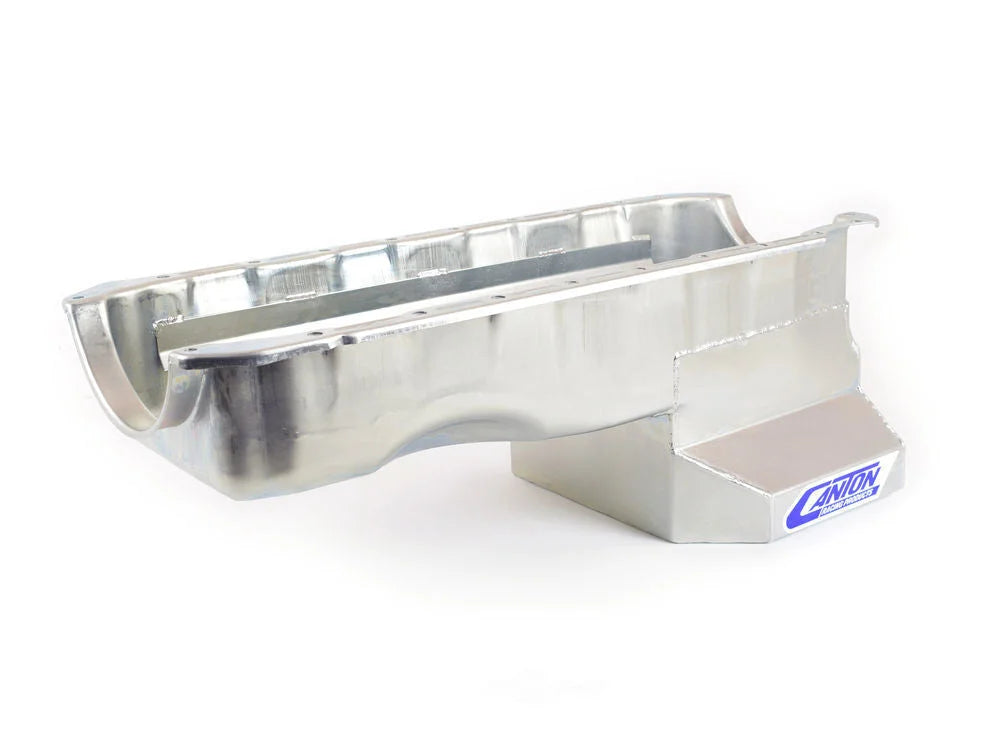 Canton Oil Pan Big Block Early Street Pan T Sump 15-350 fits Chevrolet Chevelle - Side View