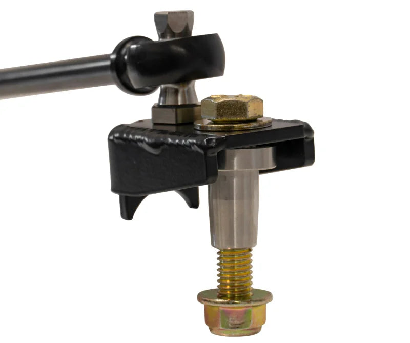 Carli 08-16 Ford F250/350 SD Stainless Steel High Mount Steering Stabilizer 2.5in & 4.5in Lift - Side View
