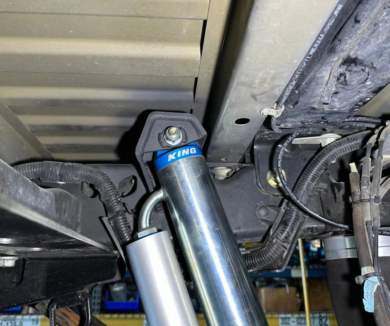 Carli 2017+ Ford F250/350 4x4 Weld-In Rear Shock Mount Pair - Back View