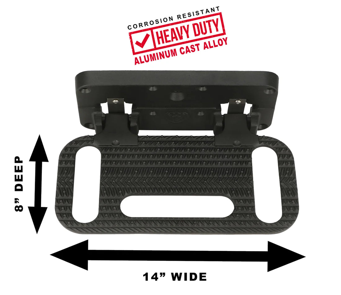 Carr HD Mega Step; Hitch Mount; LED Step Surface; XP3 Black; Single - Side View