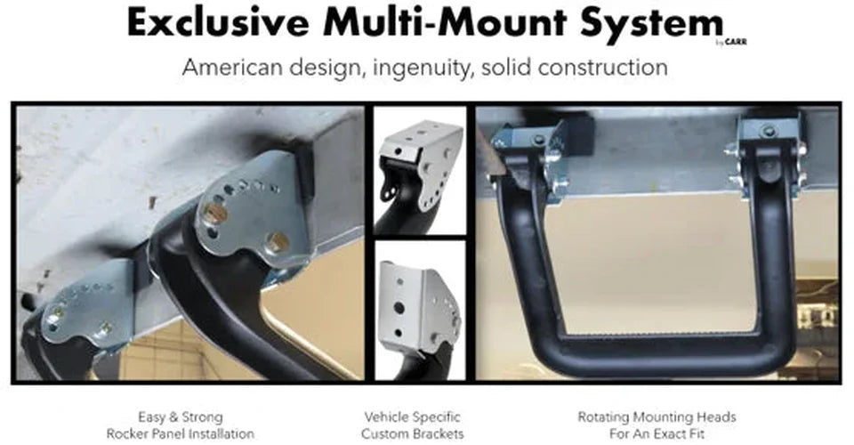 Carr Super Hoop; Assist/Side Step; XM3 Polished; Pair 124872 - Mounting View
