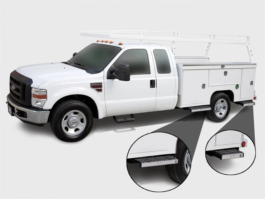 Carr WTS; 12" Retractable Step (Undermount, Ext Flat Surf); XP3 Blk /Glvznd 501030 - Installation View