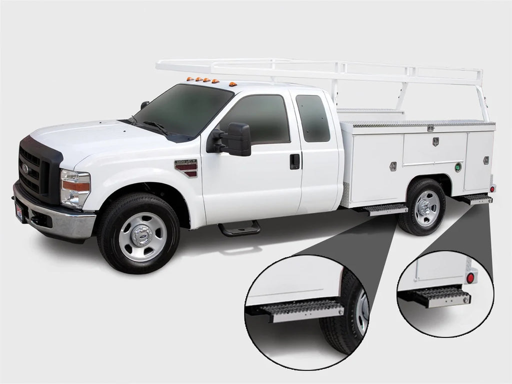 Carr WTS; 16" Ret retractable Step (Cargo Van , Side Door); XP3 Blk / Glvznd fits Chevy - Additional View 5
