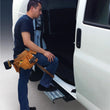 Load image into Gallery viewer, Carr WTS; 24" Ret retractable Step (Side Door); XP3 Blk / Glvznd fits 2015-2023 Ford Transit-150 / 2015-2023 Ford Transit-...