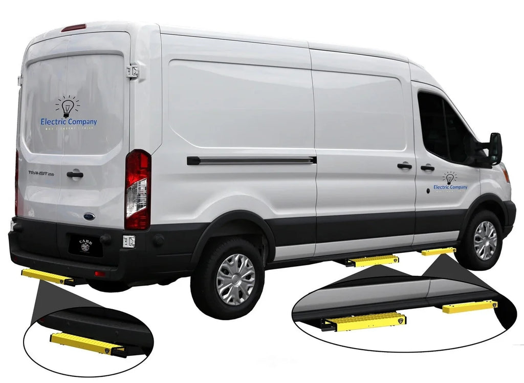 Carr WTS; 24" Retractable Step (Side Door); P3 Blk /XP7 Sfty Ylw 501057 fits 2003-2023 Chevrolet Express 1500 / Express 25...