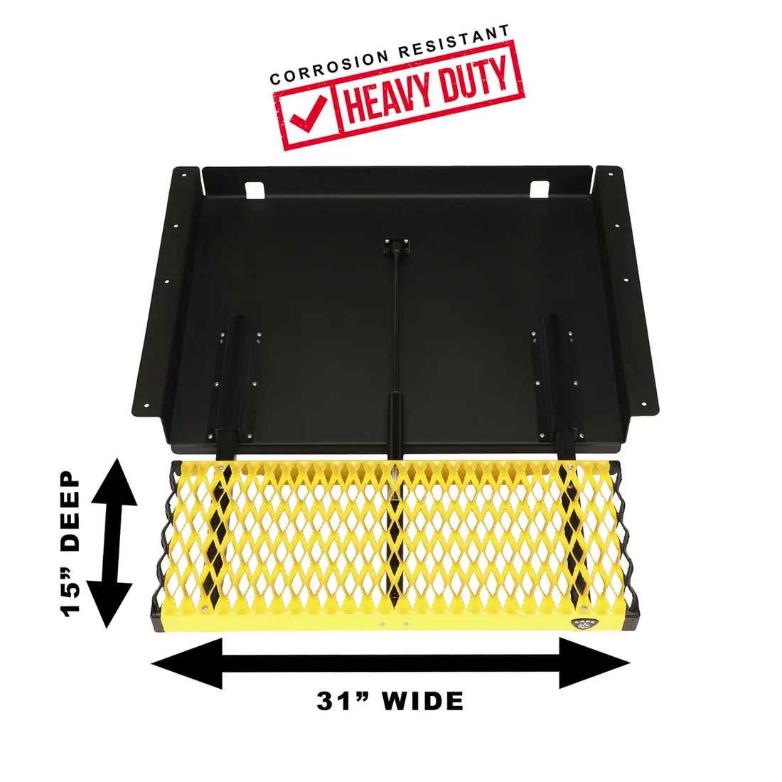 Carr WTS; 31" Retractable Step (Undermount,Ext Flat Surf); XP3 Blk /XP7 Sfty Ylw 501067 - Side View