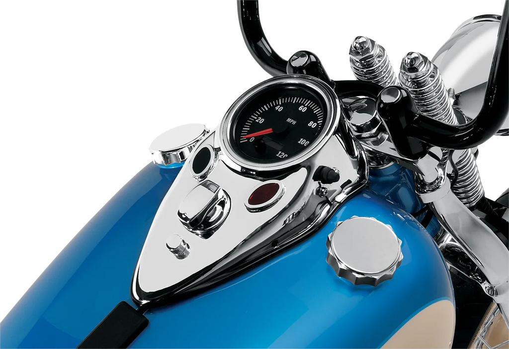 Cat Eye Dash Cover - Chrome DragSpecialties 12-0034 - Side View