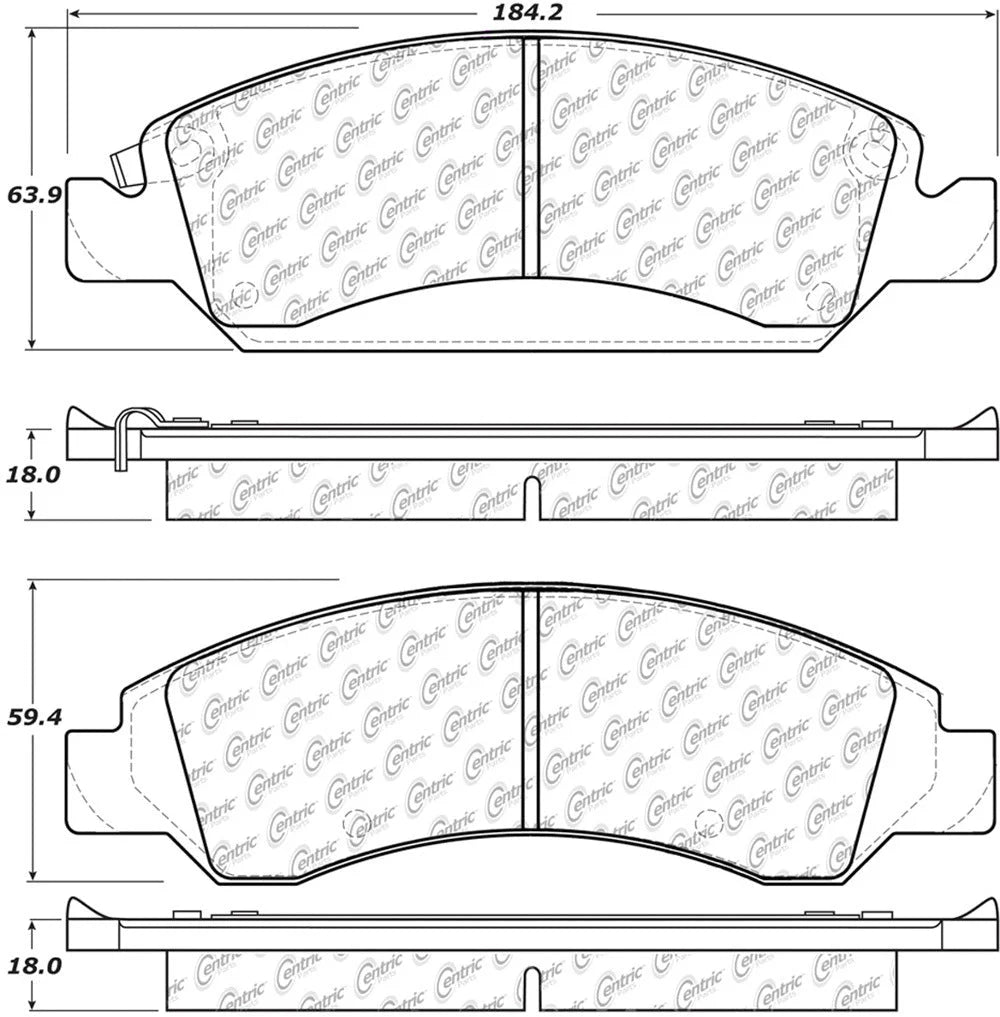 Centric Parts Brk Pads W/Hrdwr 306.1363