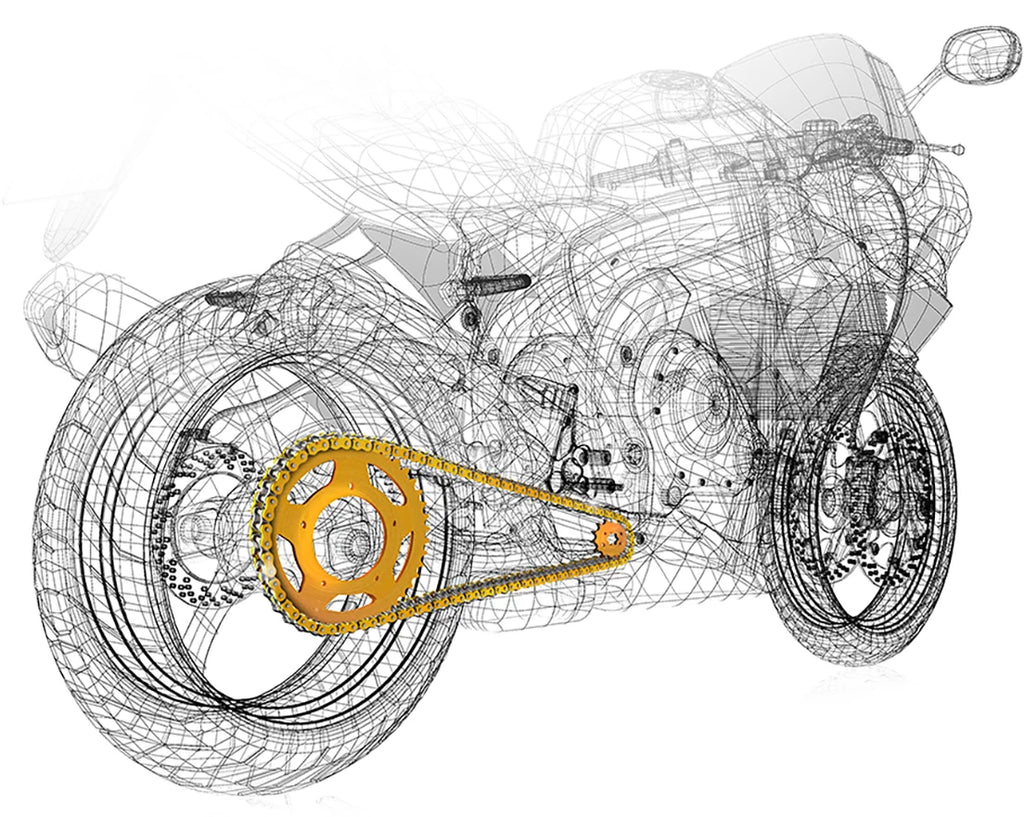 Chain and Sprocket Kit - Ducati - 900 Monster - '93-'99 - Side View