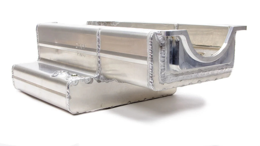 Champ Pans SBC Alm Oil Pan 8qts 7in Deep w/Kickout PRO1100KO