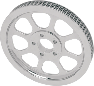Chrome Rear Belt Pulley - 70 Tooth - '00-'05 FXST, '00-'06 FLST DragSpecialties 191397 - Main Product View