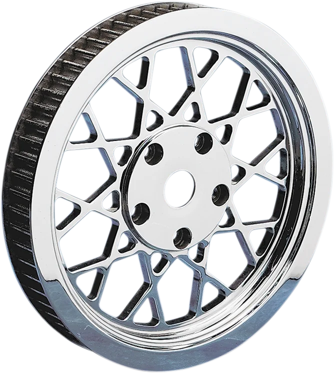 Chrome Rear Pulley - 66 Tooth DragSpecialties 191312 - Detail View